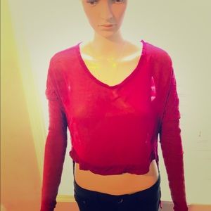 Burgundy crop top
